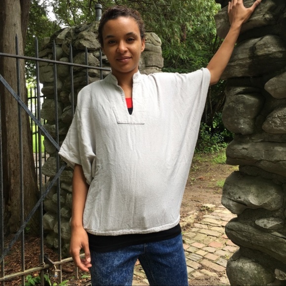 Vintage Tops - Dolman Sleeve Drawstring Hem Cotton Top Vintage Tops - Dolman Sleeve Drawstring Hem Cotton Top